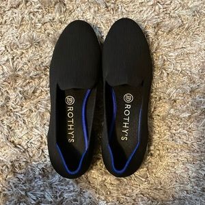 Worn once, black Rothy loafers